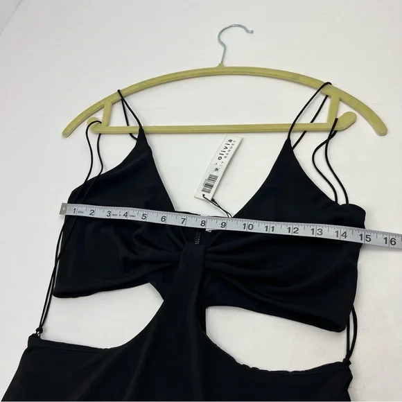 Alice +‎ Olivia Womens Black Havana Cutout Mini Dress Size 12 Vacation NEW